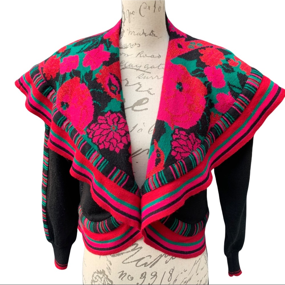 Kansai Yamamoto Rose Cabbage Wool Sweater size M
